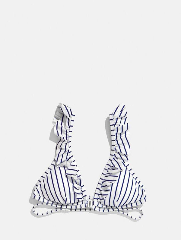 Skinnydip London | Swim Society Cannes Navy Stripe Bikini Top - Product Image 1