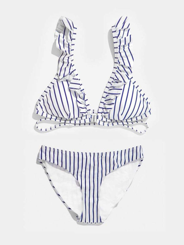 Skinnydip London | Swim Society Cannes Navy Stripe Bikini Bottoms - Product Image 3