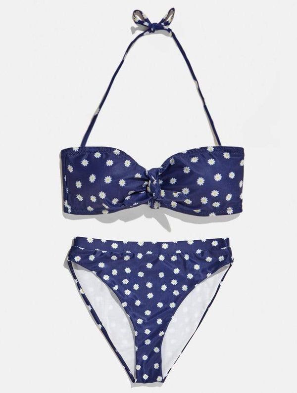 Skinnydip London | Swim Society Miami Daisy Print Bikini Top - Product View 4