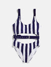 Skinnydip London | Swim Society Navy Dubai Stripe Swimsuit - Product Image 1