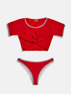 Skinnydip London | Swim Society Santorini Red Bikini Bottoms - Product Image 2