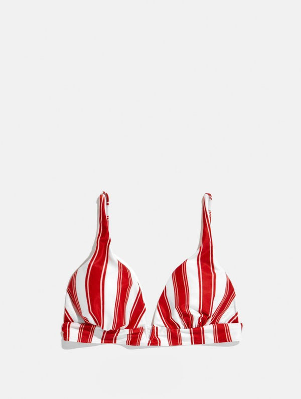 Skinnydip London | Swim Society Sydney Red Stripe Bikini Top - Product Image 1