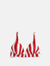 Skinnydip London | Swim Society Sydney Red Stripe Bikini Top - Product View 1