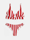 Skinnydip London | Swim Society Sydney Red Stripe Bikini Top - Product View 3