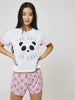Skinnydip London | Hey Peachy Too Cute Too Care Pyjama Set - Model Shot 1