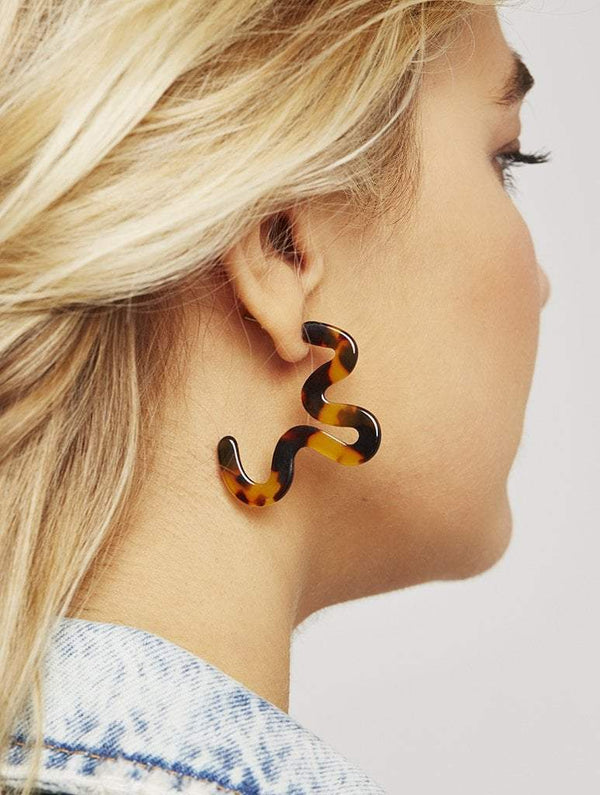 Skinnydip London | Tort Waves Earrings - Model Image