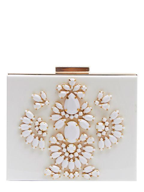 White Bling Clutch