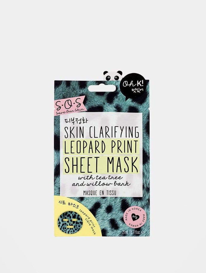 Skinnydip London | Oh K! SOS Printed Leopard Print Sheet Mask - Product View 1